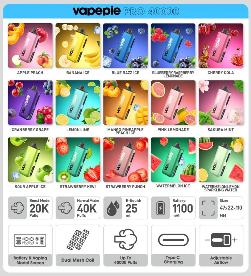 STRAWBERRY PUNCH-Vapepie PRO 40000 Puffs